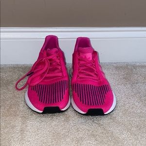 Pink adidas tennis shoes